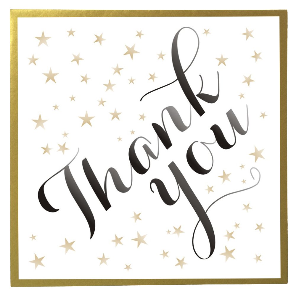 Claire Giles Greeting Cards, Thank You Card, Golden Stars design Thank You Greeting Card
