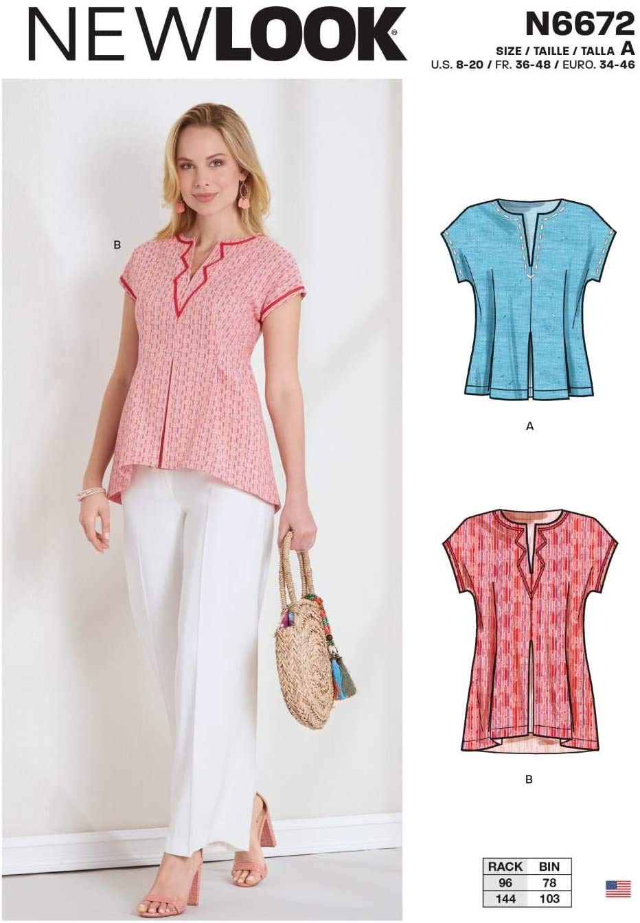 New Look Sewing Pattern N6672 Misses' Top or Tunic
