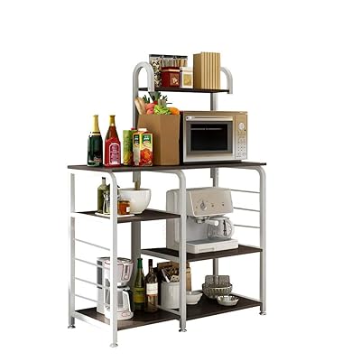 Kitchen Baker's Rack with Storage Shelf and Microwave Stand