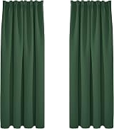 Deconovo Blackout Curtains Pencil Pleat Rod Pocket Dark Forest 2 Panels
