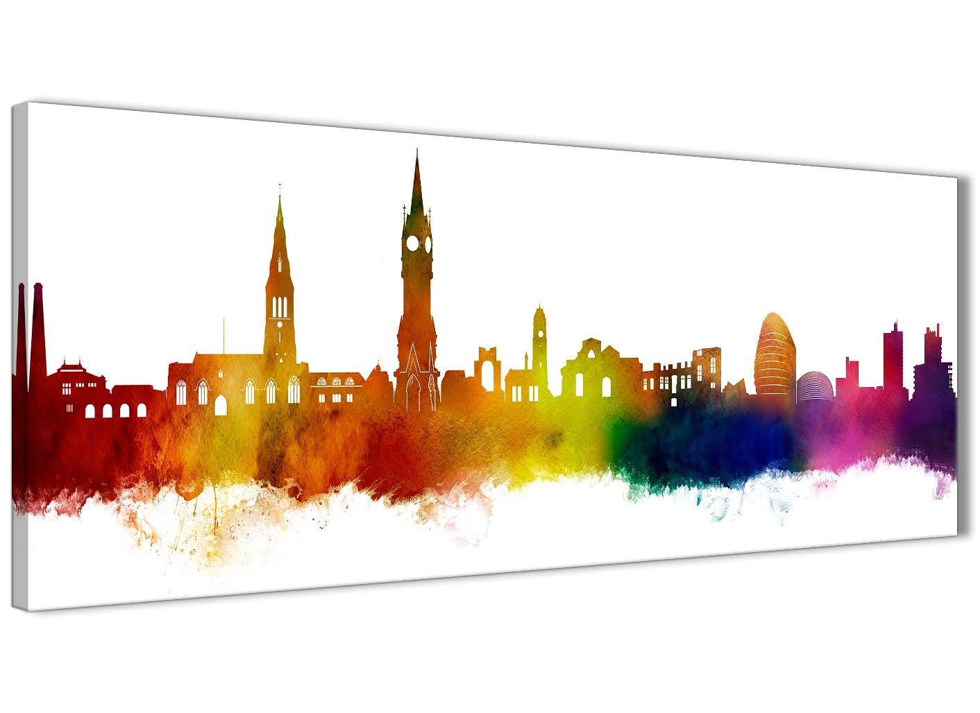 Wallfillers Leicester Skyline Canvas Pictures - Multi Coloured - 1p493s - 94cm wide