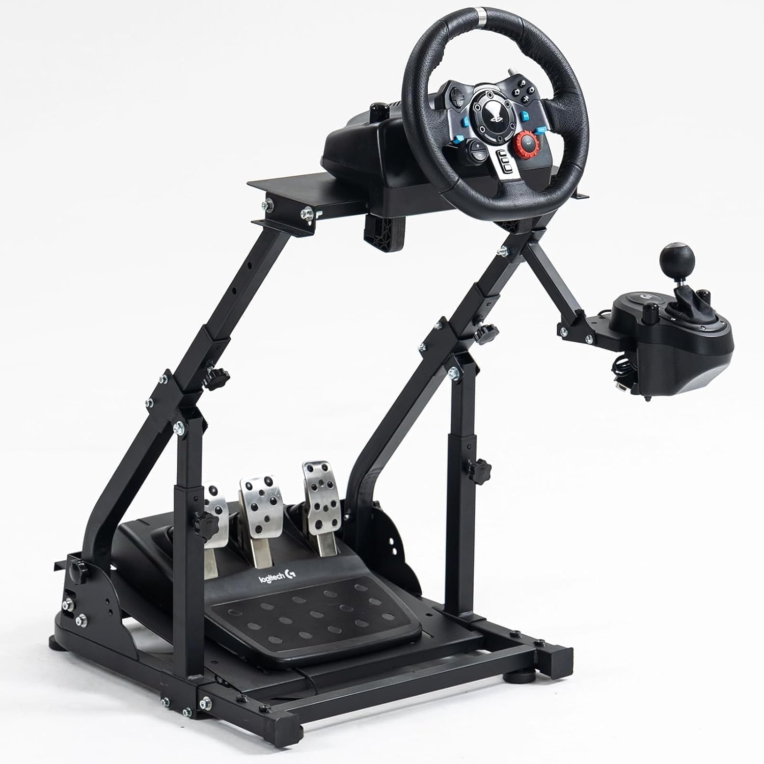 Hottoby G923 Barra de refuerzo de refuerzo del volante del volante de carreras para Logitech Thrustmaster G27, G29, G920 T300RS, T80, T150 MARCO DEL SIMUSTOR DE CONDUCCIÓN, SIN REDERIOR