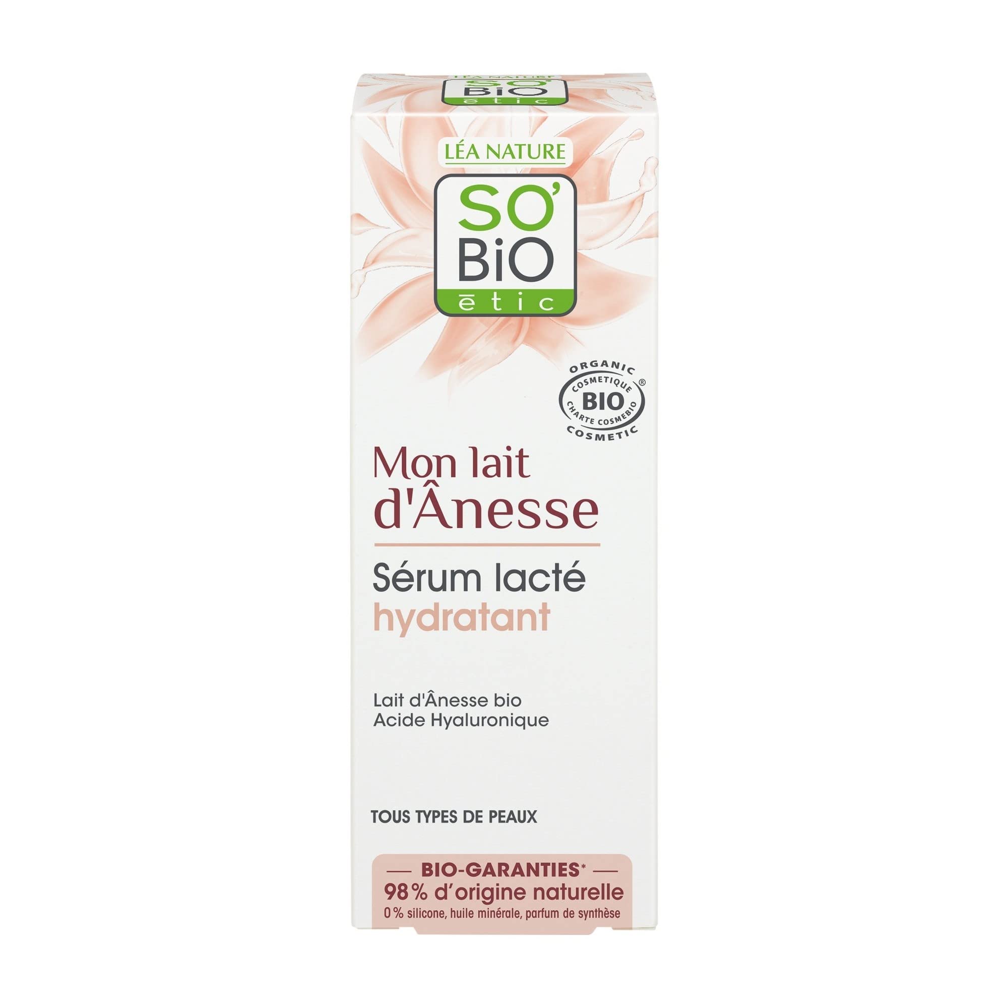 SO'BiO étic Mon Lait D'Anesse Cosmebio Milky Moisturizing Serum, 30 ml