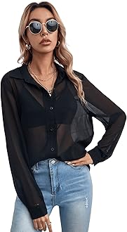 Sheer button blouse Clearance