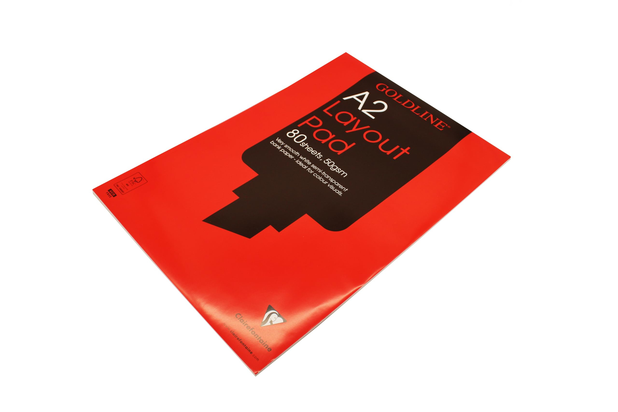 Clairefontaine - Ref GPL1A2Z - Goldline Layout Pad (Contains 80 Sheets) - A2 (594 x 420mm) in Size, 50gsm Paper, FSC-Certified, Degree of Transparency, Acid Free