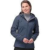 33,000ft Women's Softshell Jacket, Fleece Lined Warm Jacket Light Hooded Windproof Coat for Outdoor Hiking
