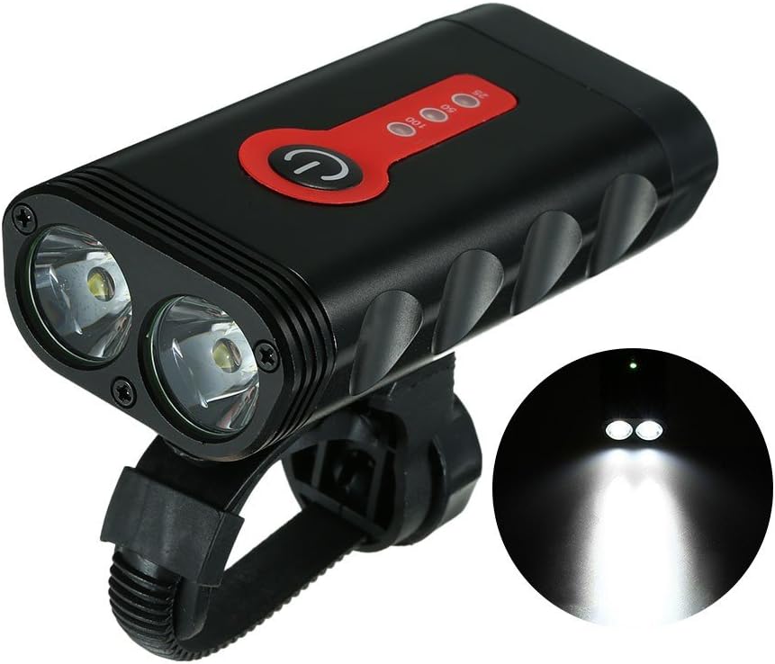 NexReach Bike Light Set Usb Rechargeable Electric Road Bike Lights Kit,5 Modes Switch Mountain Bicycle LED Front Light, Waterproof Headlight for Men Women Adult Kids