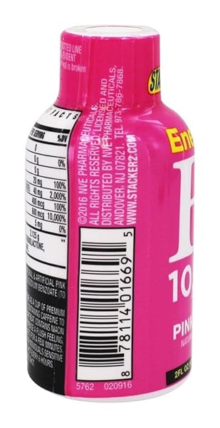 STACKER 2 – B12 10,000% ENERGY SHOT PINK LEMONADE – 2 FL. OZ.