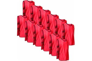 Aurorasports 12 Pack Scrimmage Vests, Team Practice Jersey Nylon Mesh Soccer Pennies for Basketball Football Volleyball