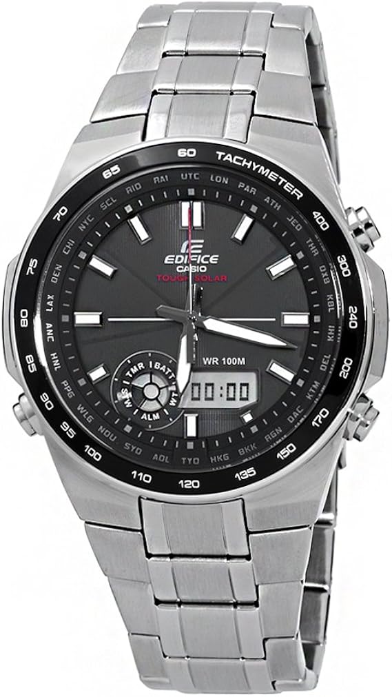 casio edifice solar chronograph silver stainless steel bracelet