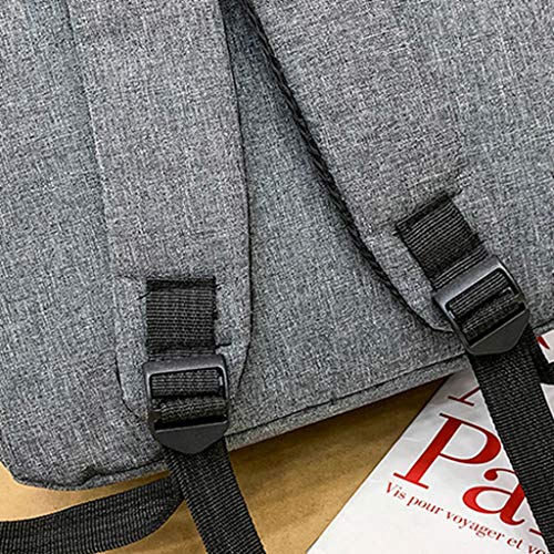 DreamedU Women Ladies Computer Backpack Shoulder Notebook Bag Business Casual School College (Gray) - Thumbnail 5