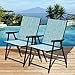 Sundale Outdoor Beach Yard Pool Sling Back Chairs Patio Recliner Garden Folding Chairs Space Saving Chairs, Set of 2