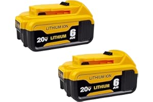 2Packs 20V DCB206-2 6000mAh Battery Compatible for Dewalt 20V Battery DCB206-2 MAX XR Battery (2xBattery)