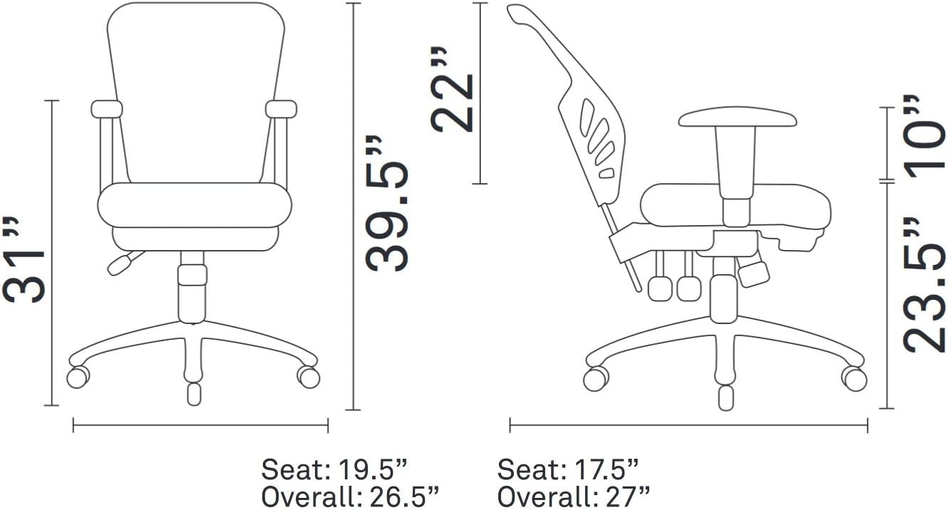 Modway Articulate Ergonomic Mesh Office Chair in Black: Furniture & Decor