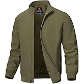 Rdruko Men's Lightweight Jackets Casual Fall Stylish Windbreaker Light Dress Zip Up Coat with 3 Pockets