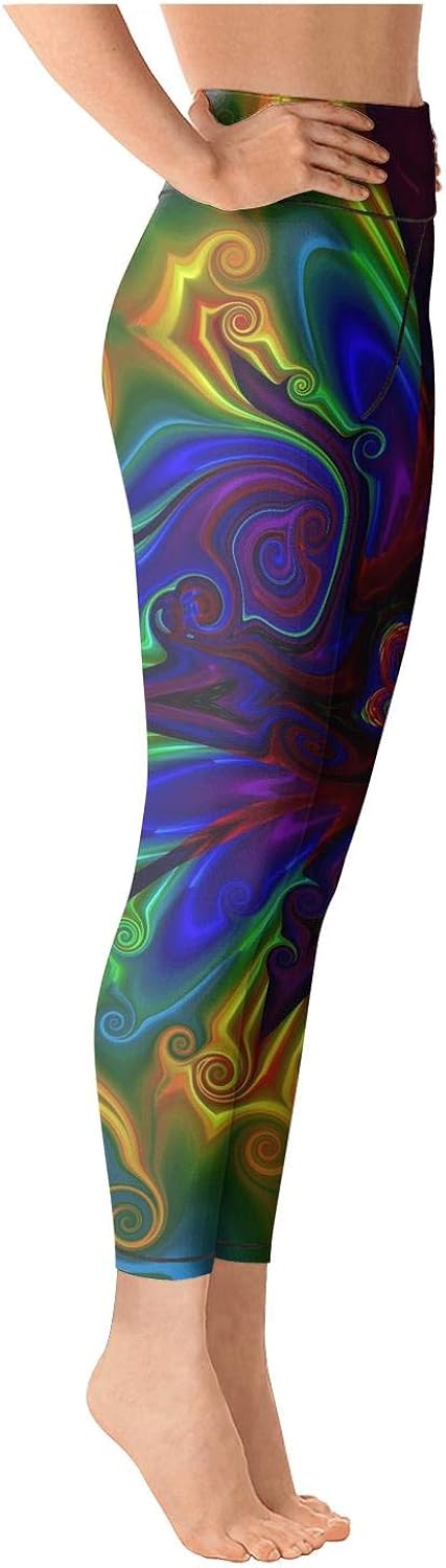 Yoga Leggings for Women Decor Florals 