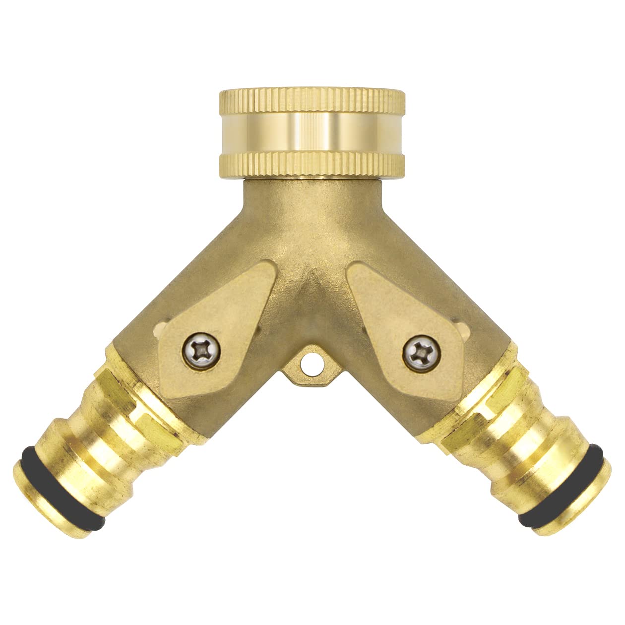 VARIOSAN 13149 Push-fit Y-Splitter with Stopcocks 3/4 Inch Brass Blank