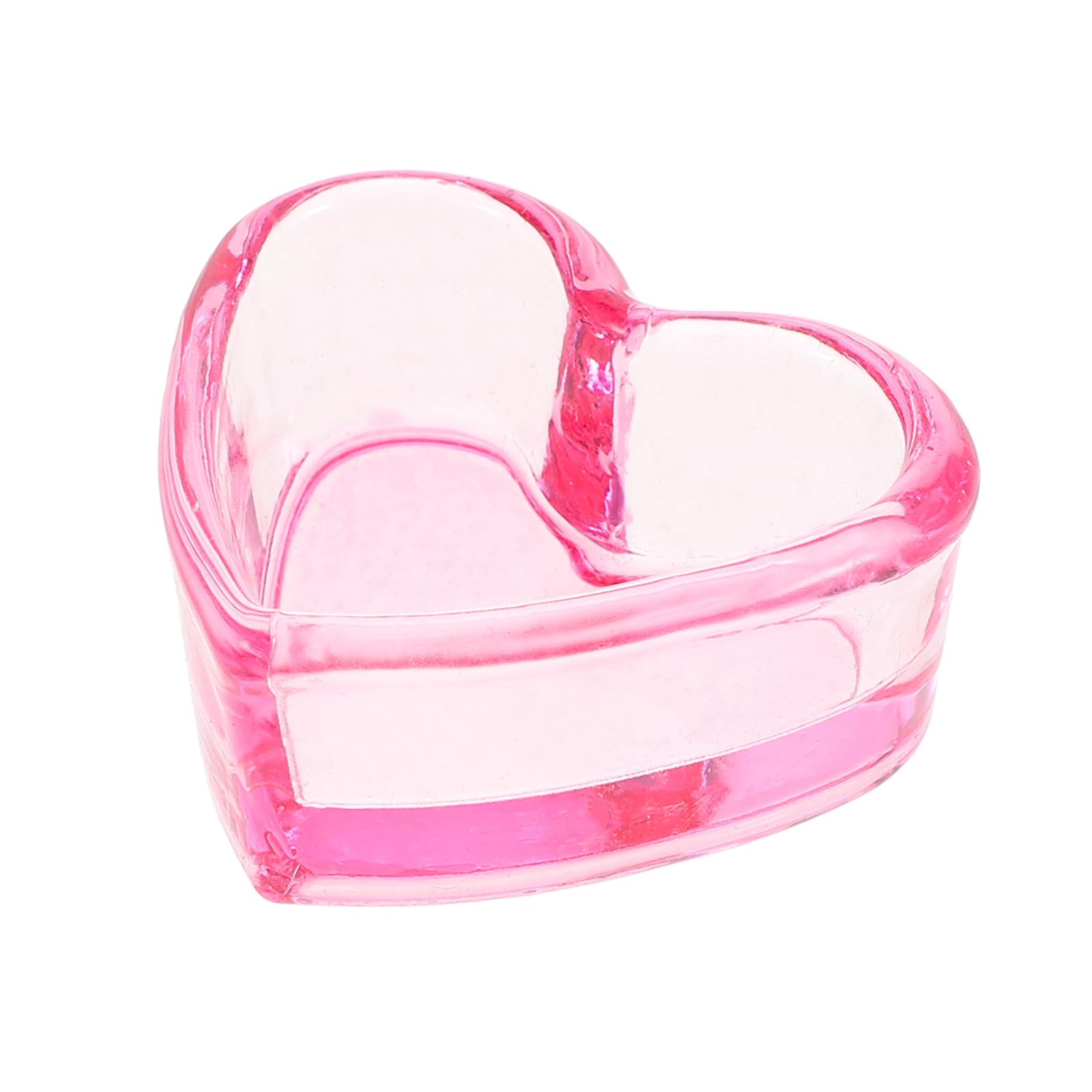 minkissy Heart Shape Nail Dappen Cup 1.97X1.85X0.87 Inches Glass Manicure Dish Decorative Nail Brush Holder for Acrylic Supplies