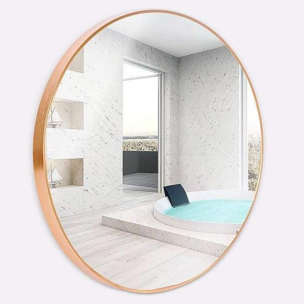 MEMOLIN Round Wall Mirror 24 Inch Large Metal Frame Rustic Accent Mirror Wall-Mounted Vanity Mirror for Bathroom, Entryway, Dining Room, Living Room, Gold: Home & Kitchen