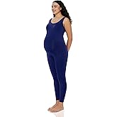 POSHDIVAH Women's Maternity Jumpsuit Romper Pregnancy Leggings Sleeveless Tank Top Bodycon Bodysuit Shapewear