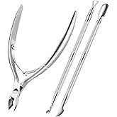 Cuticle Trimmer with Cuticle Pusher, XUNXMAS Cuticle Remover Cutter Nipper Scissor and Triangle Cuticle Nail Pusher Peeler Sc