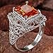Psiroy 925 Sterling Silver Plated Simulated Morganite Filigree Art Deco Statement Ring Size 7