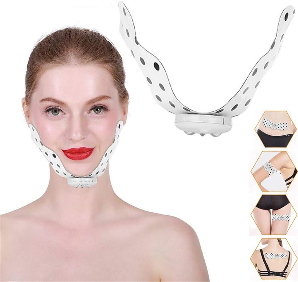 Silicone Electric V Face Thin Instrument Mini Facial Massage Patch Weight Loss Lifting Firming Six Modes Ten File Super Strength