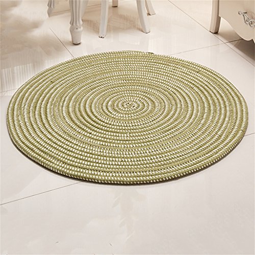 Woven Round Carpet Living Room Bedroom Clubhouse Study Rug Rattan Chair Computer Chair Mats Fitness Yoga Pad Size Diameter 100cm