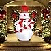 SEASONBLOW 4 Foot Inflatables Christmas Snowman with Hat, Hold Candy Stick Decorations Indoor Outdoor for Party Home Yard Lawn