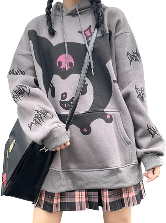 Kuromi Sweater, Cute Cartoon Hoodie Anime Cosplay Costume Loose Jacket