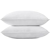 SNUG&COZY Grey Goose Feather Down Pillow for Sleeping(2 Pack)- King Size(20IN×36IN), Goose Feather&Down Filling, 100% Down Proof, Machine Wash, White