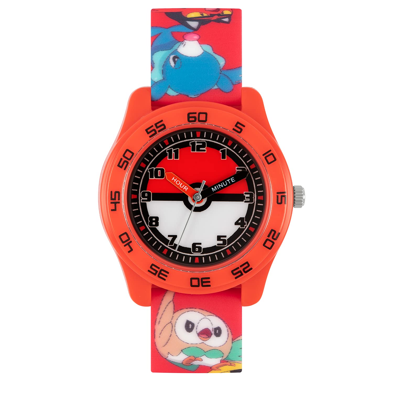 Pokemon Kids Red Silicone Strap Time Teacher Watch POK9023