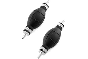 QWORK Fuel Transfer Pump, 2 Pack, 1/4" (6mm) Rubber Vacuum Fuel Line Hand Primer Pump Bulb Type for Marine Boat Gasoline, Bla