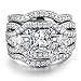UOKOHO 3 Piece S925 Silver Engagement Rings Set Princess Cut Synthetic Diamond Halo Infinity Wedding Bridal Ring Band for Women Size 8