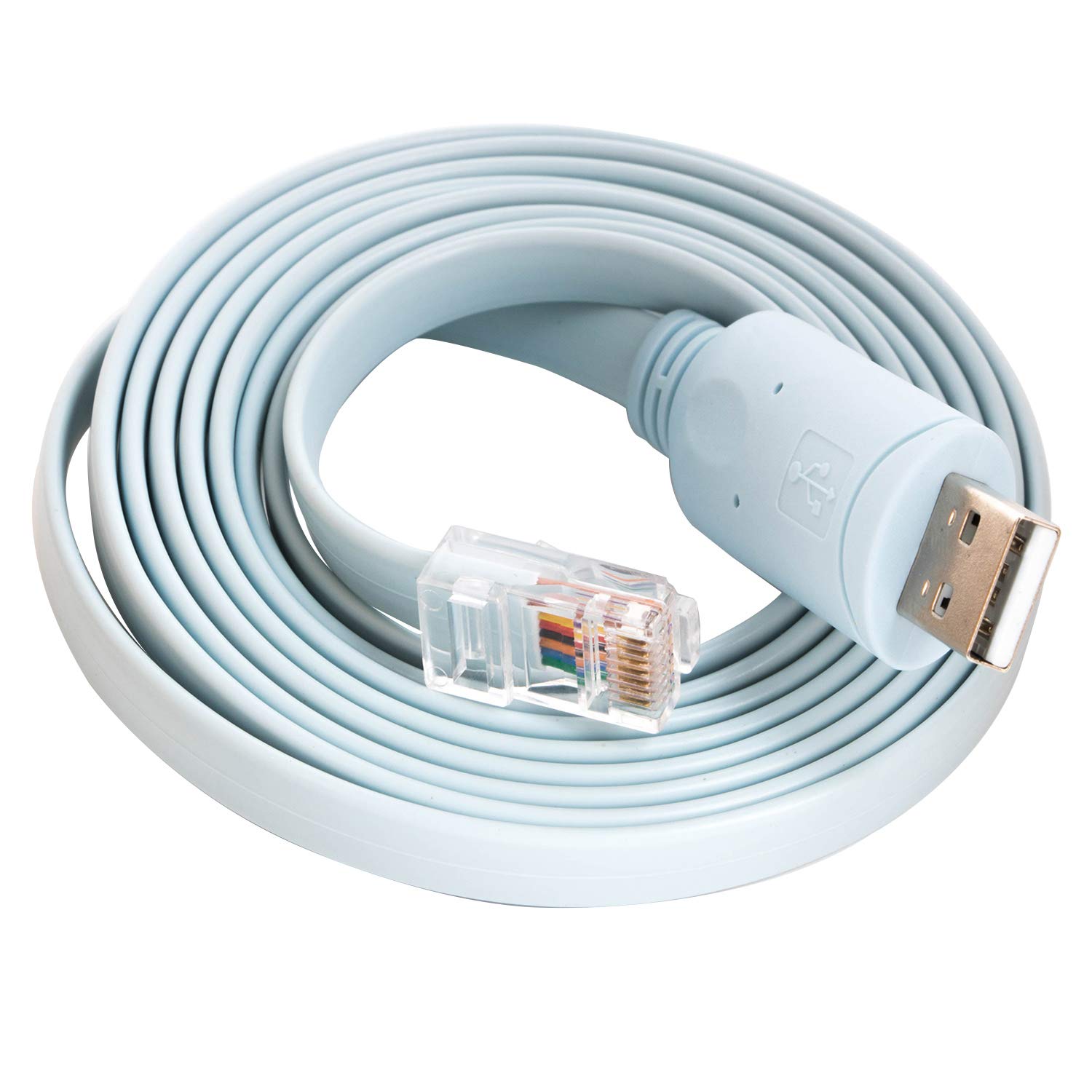 Photo 1 of Prolific PL2323RA RS232 Serial to RJ45 Rollover Cable for Cisco Router H3C Huawei Fortinet Juniper Console Cable