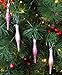12 x 9cm Baby Pink / Blush Pink Glitter + Matt Droplet Christmas Tree Ornaments