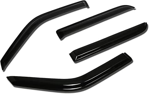 Smoke Tinted Window Visors For Ford Expedition 1997-2017 & Lincoln Navigator 1998-2017 - 4-Piece Acrylic Set, Tape-On