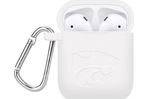 AFFINITY BANDS Kansas State Wildcats Engraved Silicone Case Cover Compatible with Apple AirPods Gen 1 & 2 (White)
