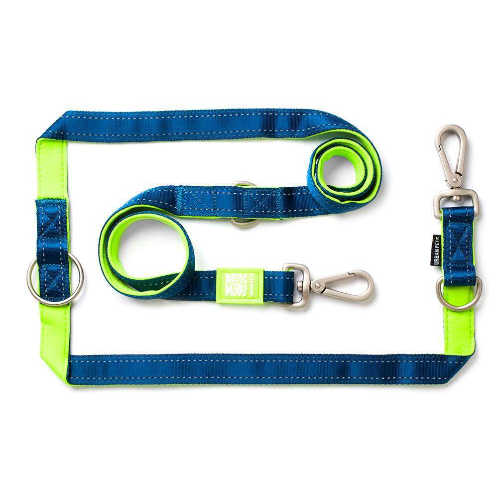 Max & Molly 6-in-1 Hands Free Multi-Function Dog Leash, Ultra Soft Padded Neoprene, Matrix Lime Green S (214010)