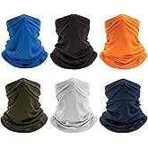 Jelbolin Neck Gaiter Bandana Face Mask: 6 Pack Cooling Gator Mask Ski Neck Scarf Breathable Face Cover Balaclava