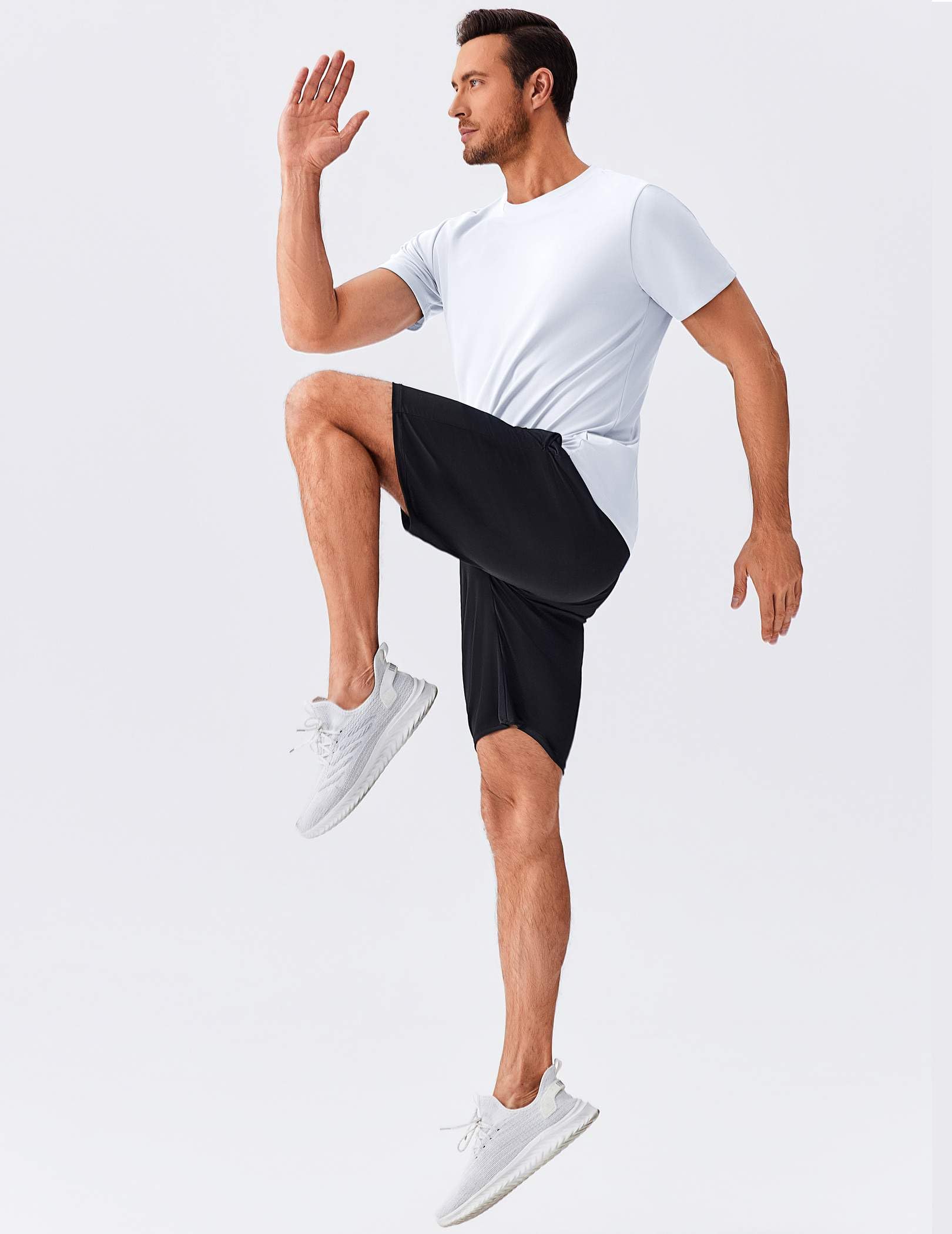 PINSPARK Men's 3 Pack Workout Shirts Quick Dry Moisture Wicking Crewneck Tee Shirt Mesh Athletic T-Shirts