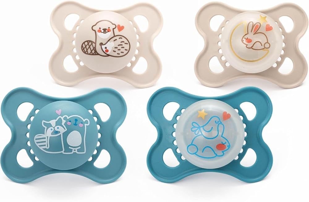 MAM Original Day & Night Soothers 0-6 Months 4 Pack Glow Dummies Orthodontic