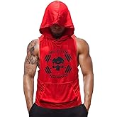 SZKANI Mens Skull Print Sleeveless Fitness Vest Bodybuilding Stringers Workout Tank Tops