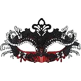 Pretishows Masquerade Mask for Women Elegant Venetian Masks with Rhinestones Mardi Gras,Costume Party,Halloween,Ball