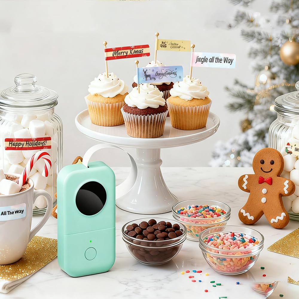 Phomemo D30 Label Maker Machine, Portable Bluetooth Mini Label Printer, Smartphone Handheld Thermal Sticker Small Labeler Multiple Templates Font Icon Inkless Custom Label for Home Kids School Items