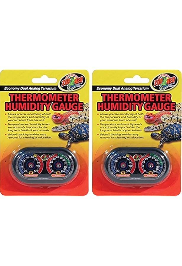 zoo med reptile terrarium thermometer humidity gauge