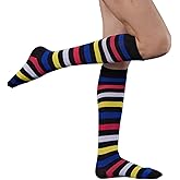 SYYWLYAP Striped Knee High Socks for Women Outdoor Sport Athletic Stripe Casual Tube Socks