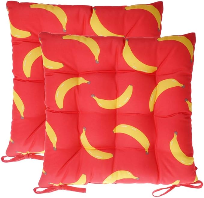 BATTILO HOME Banana Chair Pads Square Cotton Chair Cushion