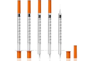 GODCREAT 25Pcs 1ml/cc Syringe with 31 Gauge 5/16" Inch (8MM) for Lab Dispensing Supplies Individually Wrapped