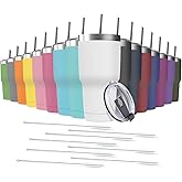 Deitybless 30oz Stainless Steel Travel Mug with Lid, Double Wall Vacuum Insulated Bulk Tumbler with Straws, Powder Coated Coffee Cup Suitable for Vehicle Cup Holders